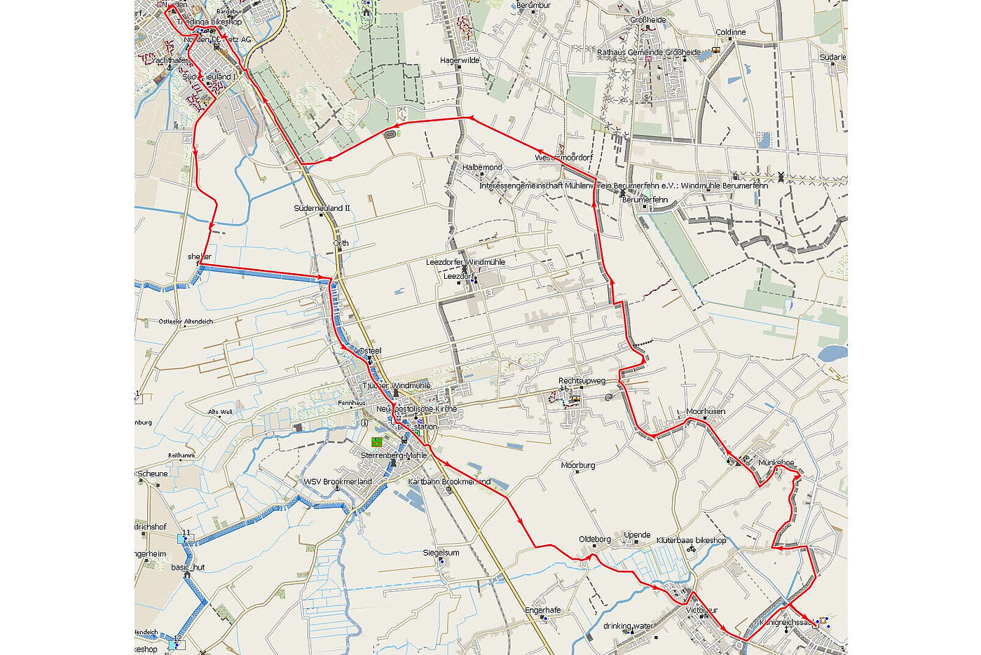 Tour 5 Moormuseum - Streckenkarte
